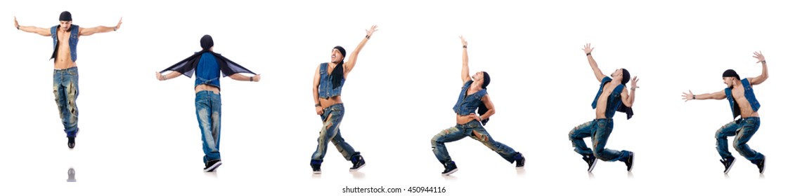 Dancer dancing on the white