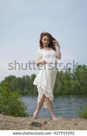 Similar – Image, Stock Photo Woman balancing at the edge of the pool