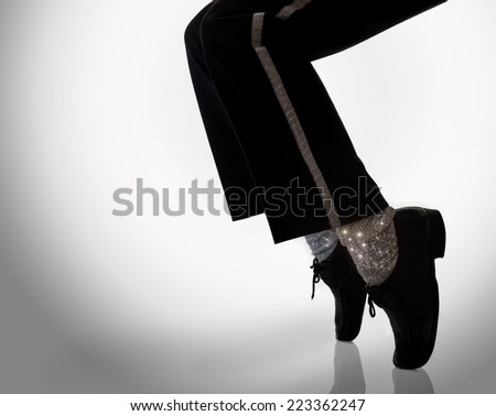 dancer move. standing on the feet fingers in a power freeze move
