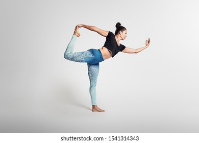  Dancer Pose, Yoga Pose, Woman On White Background