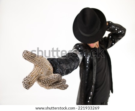 Dancer posing on white background - Modern performer shows a cool dance move