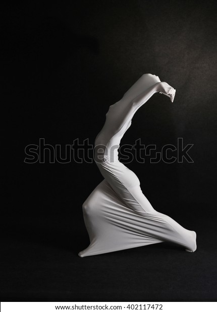 Dancer Posing Tube White Fabric Stock Photo 402117472 Shutterstock Porn Photo