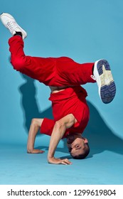 Dancer Spinning On The Head Break Dance