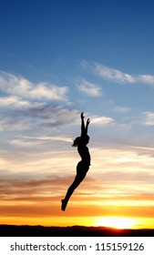 dancer in sunset