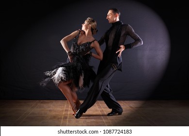 Dancers Ballroom Isolated On Black Background Stock Photo (Edit Now ...