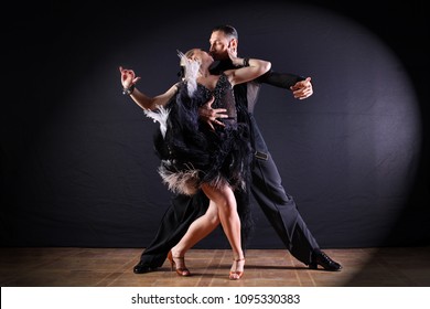 Dancers Ballroom Isolated On Black Background Stock Photo (Edit Now ...