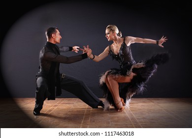 Dancers Ballroom Isolated On Black Background Stock Photo (Edit Now ...