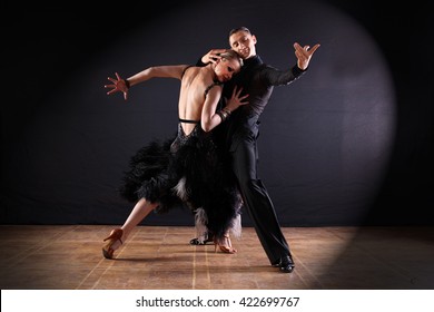 Dancers Ballroom Isolated On Black Background Stock Photo (Edit Now ...