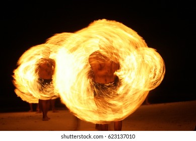 dancing with fire baton