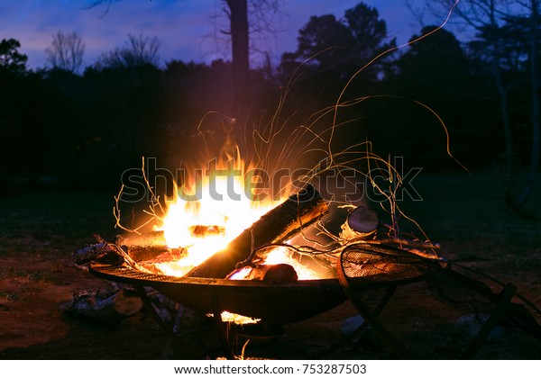 Dancing Fire Fire Pit Stock Photo Edit Now 753287503