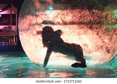 Dancing girl in a Zorb Ball