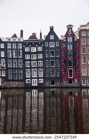 Similar – Image, Stock Photo Architecture Of Dutch Houses Facade and Houseboats On Amsterdam Canal