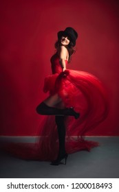 dancing lady in red dress