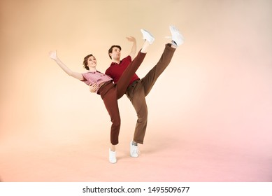 Dancing Lindy Hop Couple In Motion