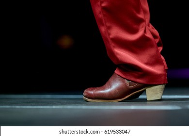 Dancing Shoes Feet And Legs Of Male Dance Flamenco In A Concert