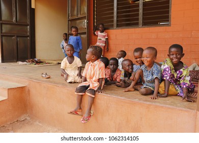 Dangbo Benin November 17 2015 Little Children After An Afternoon Nap At Pre School