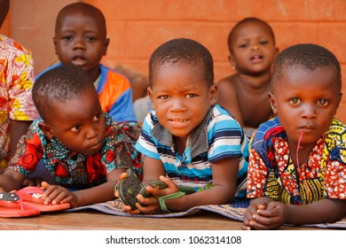 Dangbo Benin November 17 2015 Little Children After An Afternoon Nap At Pre School