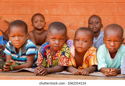 Dangbo Benin November 17 2015 Little Children After An Afternoon Nap At Pre School