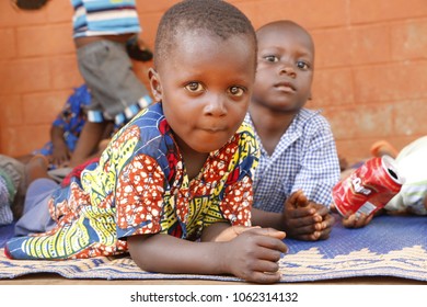 Dangbo Benin November 17 2015 Little Children After An Afternoon Nap At Pre School