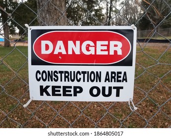 Danger Construction Area Keep Out Sign Stock Photo 1864805017 ...