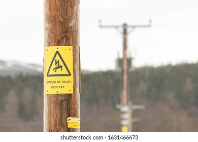 Danger Of Death From Overhead Power Lines Warning Sign