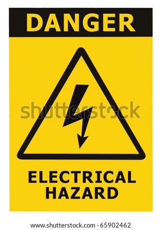 Danger Electrical Hazard Triangle Sign With Text, Isolated