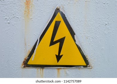 Electric Shock Hazard Sign On Rusty Stock Photo (Edit Now) 650110366