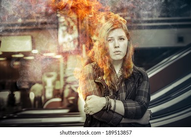 Danger, Girl On Fire In A Train Station, Over Time, Risk