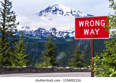 Danger Going Wrong Way On Scenic Nature Route In Mountains