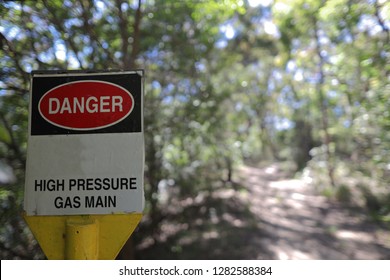 Danger High Pressure Main Gas Supply Sign