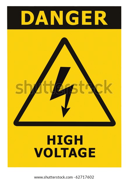 Danger High Voltage Sign,\
Isolated