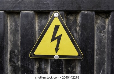 Danger information sign detail for electricity, safety