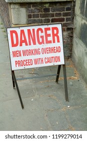 Danger - Men Working Overhead - Proceed with Caution sign