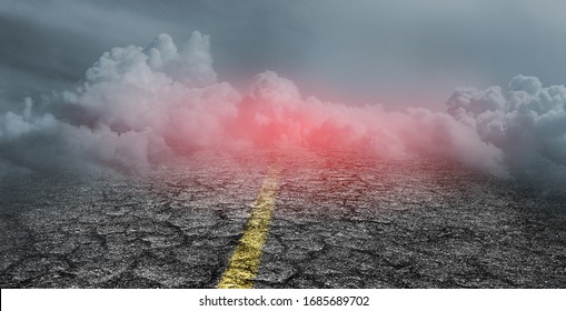 danger on the road concept of uncertainty and obscurity of future - Shutterstock ID 1685689702