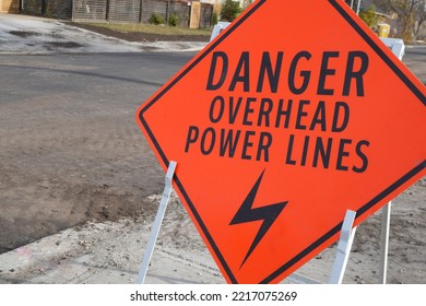 Danger Overhead Power Lines Warning Sign