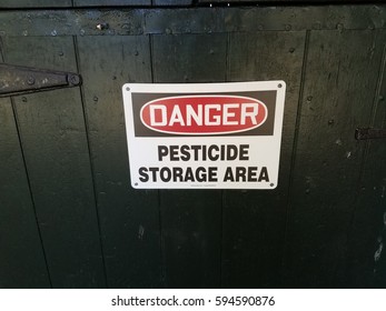 Danger Pesticide Storage Area Sign