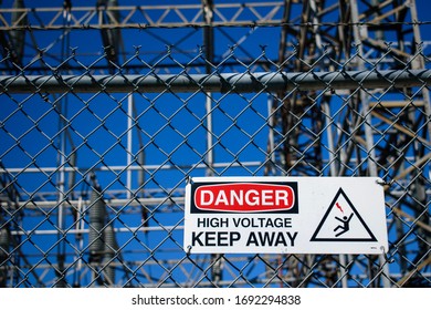 Danger sign, warning against high voltage.