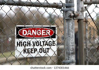 A danger sign warning of high voltage - Shutterstock ID 1374301466