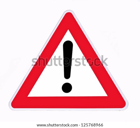 danger signal on a white background