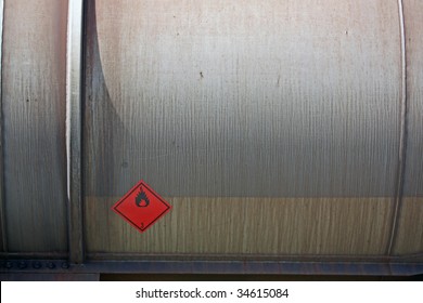 A Danger Symbol On A Tank Wagon For Hazardous Goods