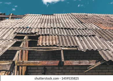 Dangerous Asbestos Roof. Asbestos Dust In The Environment. Health Problems