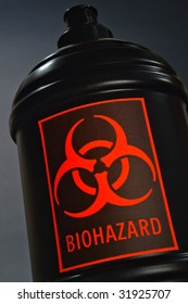 Dangerous Biohazard Material Container With Universal Warning Label