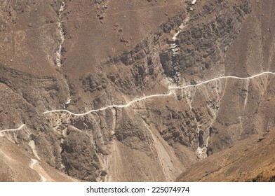 Dangerous Cliffside Road In The Andes - Peru