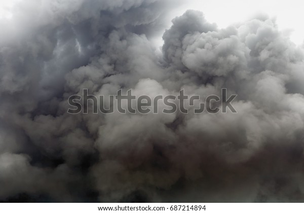 Dangerous Cloud Black Smoke Closeup Backgrounddangerous Stock Photo ...