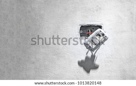Dangerous Exposed Wall Light Switch with Exposed Live Wire