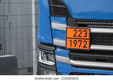 A Dangerous Goods Sign On A Truck