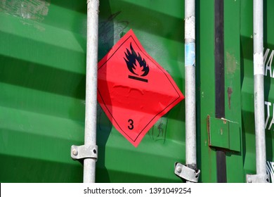 Dangerous Goods Symbol On Metal Container