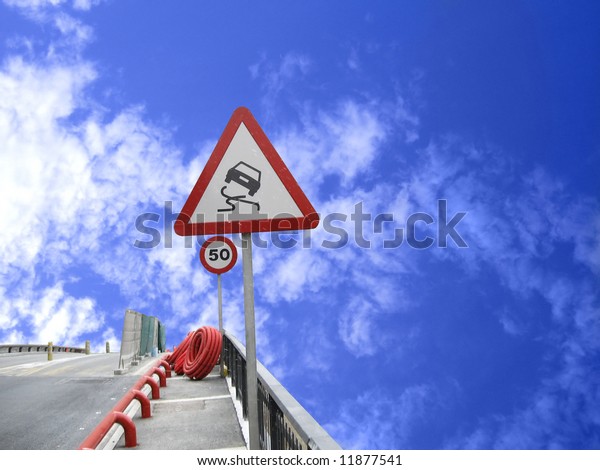 dangerous road,
sign