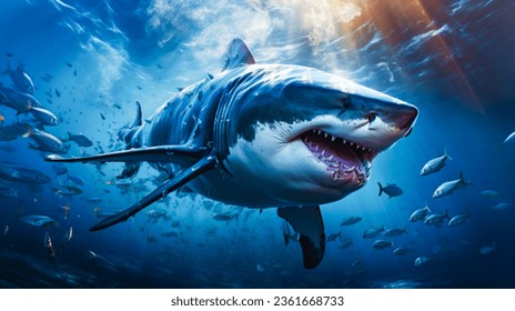 Papel de escritorio peligroso para tiburones 