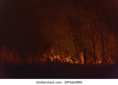 The Dangerous Wildfire Of Siberia Near Novosibirsk, Russia In October 2021